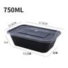 Thickened Disposable Black Takeout Bowls Round Rectangular Microwave Safe Plastic Food Containers
