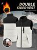 Men's Winter Patchwork Vest: Warm, Windproof, Waterproof, with Zipper Pockets - Fashionable Casual Cotton Design