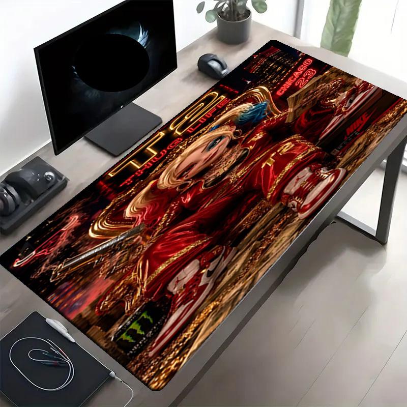 Harley Quinn Joker Print Mouse Pad, Anti‑Slip Desktop keyboard Mat, for PC Laptop Gaming Working Daily Use, Cool Festival Surprise Gift
