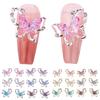 10Pcs Butterfly Nail Art Charm Rhinestone Faux Pearl 3D Butterfly Shape Nail Design Jewelry DIY Crafts Nail Decoration Accessories