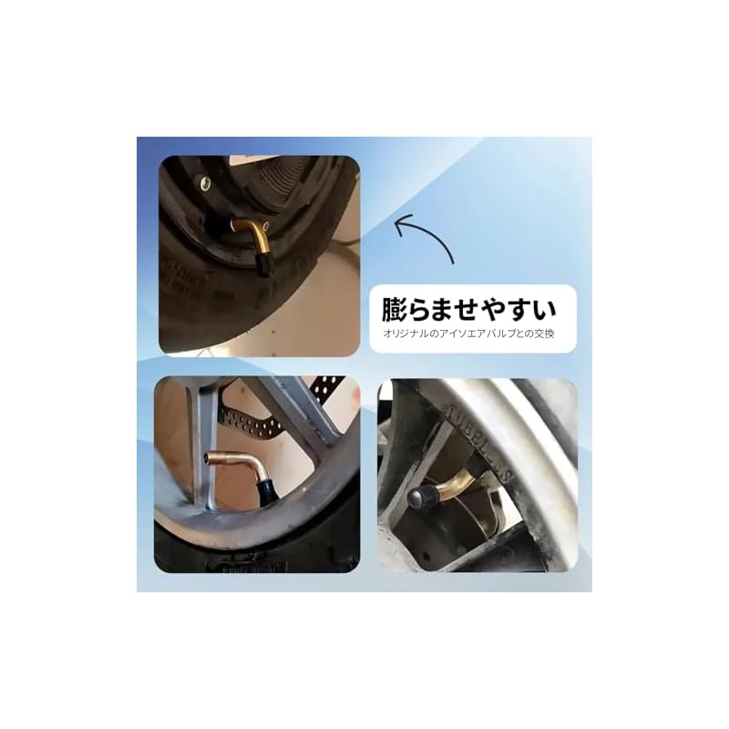 Motorcycle Air Valve Set (2 pieces) L-shaped Rubber Tubeless Valve, Snap-in Type PVR-70, for Scooters, Motorcycles, and Small Wheel Bikes. Durable
