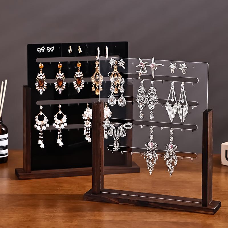 Acrylic Jewelry Displays Rack Eardrop Jewellery Showcase Stand Transparent Earrings Display Shelf Large Capacity Trinketholder