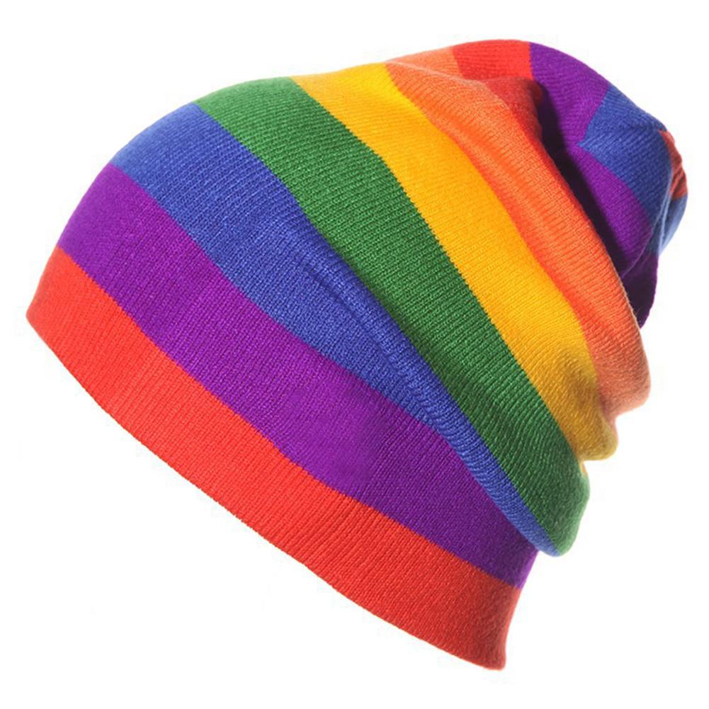 Unisex Outdoor Creative Colorful Knitted Hat Hip Hop Warm Hat Wool Cap for Cycling Skating
