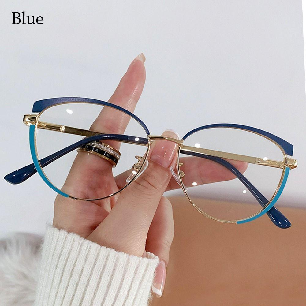 Fashion Cat Eye Anti-Blue Light Blocking Glasses Women Men Luxury Two-Color Optical Spectacles Computer Goggles Reading Eyeglass