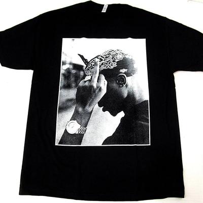 Camiseta 2Pac TUPAC SHAKUR Rap Hip Hop Camiseta Adulto Preta Nova