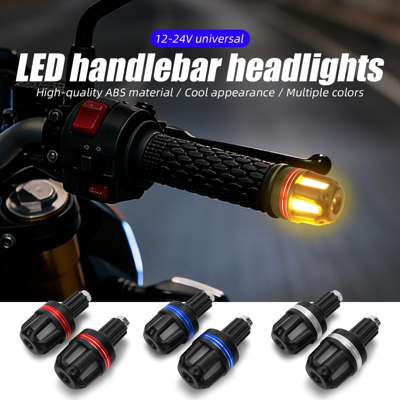 2PCS LED Turn Signal For Motorcycle Handlebar Handle Bar End Blinker Waterproof 12-24V Modification Decorative Light
