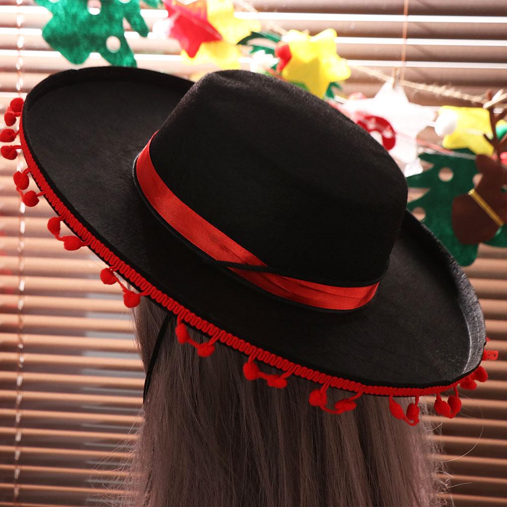 Fuzz Ball Mexican Sombrero Hats Stage Performance Spanish-style Hat Mexican Hat Costumes  Halloween