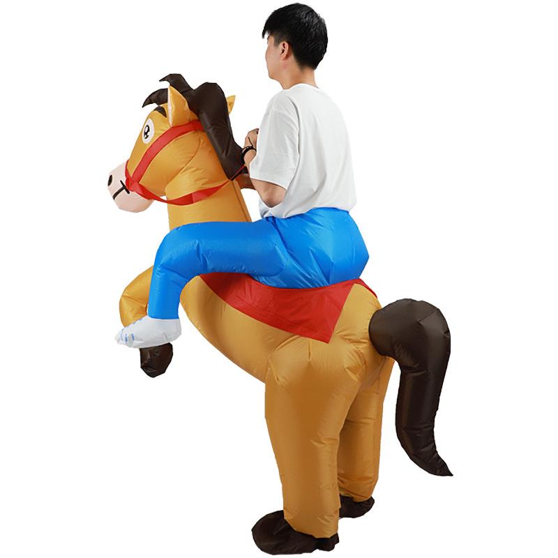 New Halloween Riding Active Horse Show Suit Cute Animal Mounts Props Jazz Horse Inflatable Suit