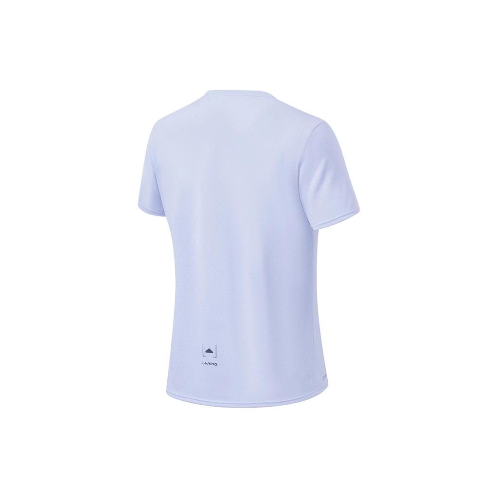 Tricou cu mânecă scurtă Li Ning Simplu Reflectorizant Uscare Rapidă Respirabil Femei Topuri Albastru-Cer ATST082-8