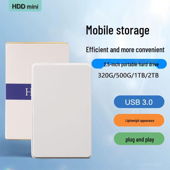 500GB USB 3.0 Portable External Hard Drive with Protective Sleeve and Phone Interface, Compatible with PS5