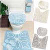 Senko Blason Toilet Lid Cover, Adhesive, Multi-Type, White, with Elegant Crest Pattern, 38916