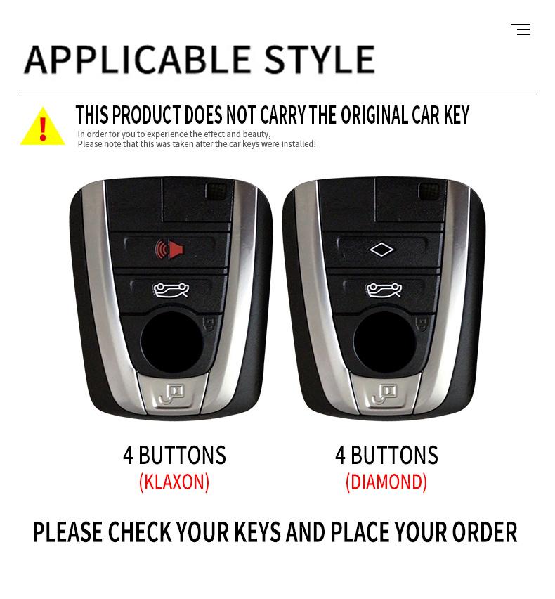 Zinc Alloy+Silicone Car Smart Remote Key Case Cover Protective Shell Fob For Bmw I3 I8 Series Car Interior Keychain Accessories