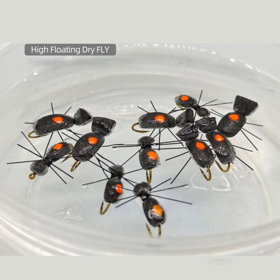 5Pcs Dry Fly Fishing Lure with Sharp Hook Floating Foam Ants Beetles Realistic Artificial Bait Saltwater Freshwater Fishing Accessories