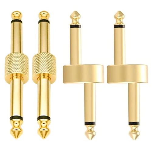 DanYun Effector Connecting Plug Crank Set of 4 6.35mm Patch Cables, Pure Copper, High Transmission Efficiency, for Guitar, Effects Pedal, Shielded Boa