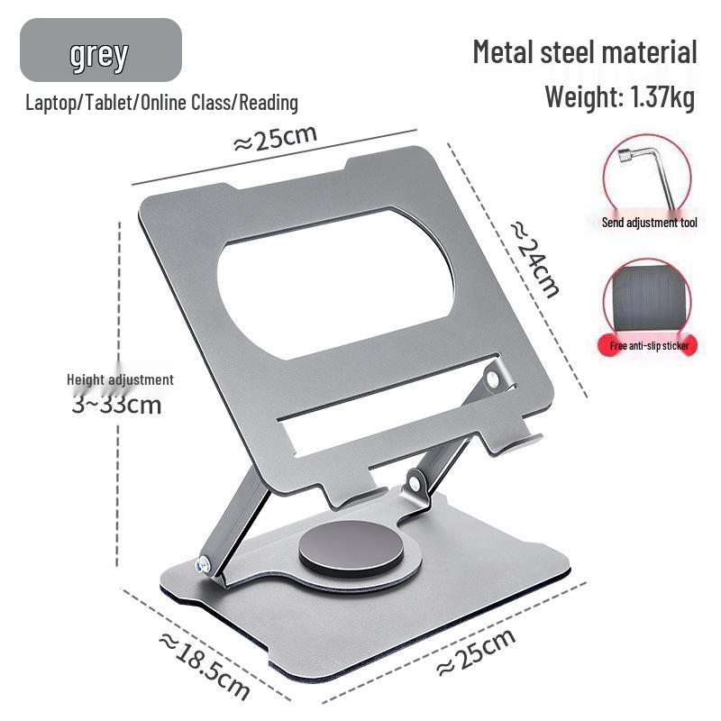 Free Installation Rotating Laptop & Tablet Stand, Foldable Pad Alloy Heat Sink, Adjustable Display Lifting Stand
