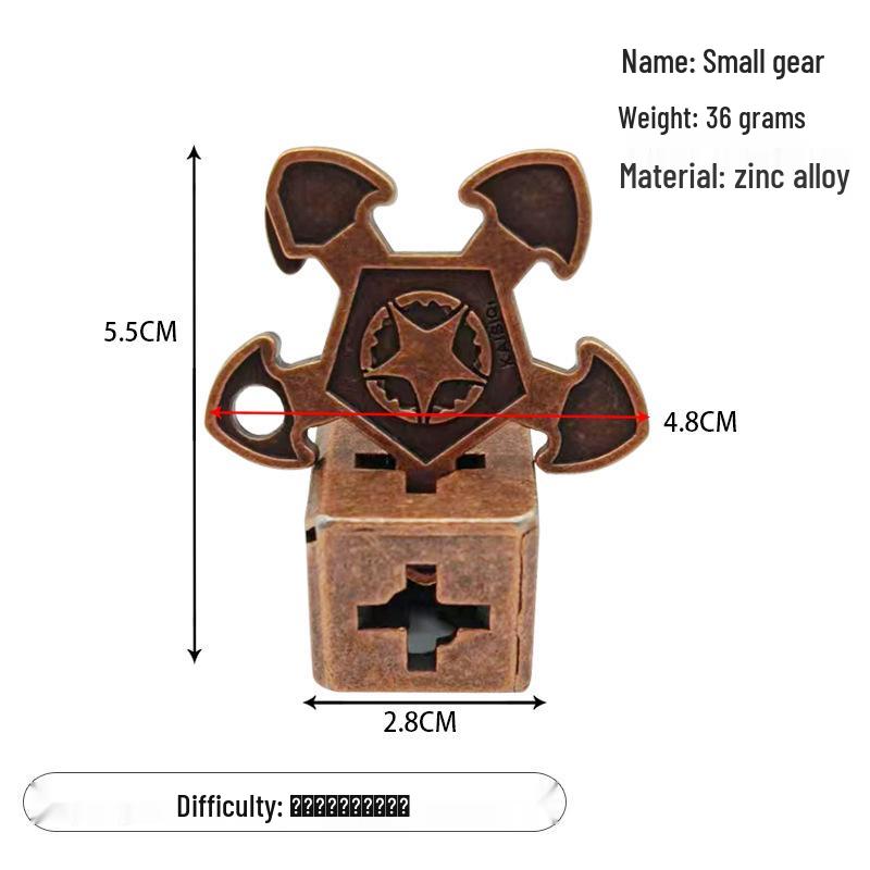 Zinc Alloy Kongming Puzzle Lock: Disentanglement Ring Educational Toy
