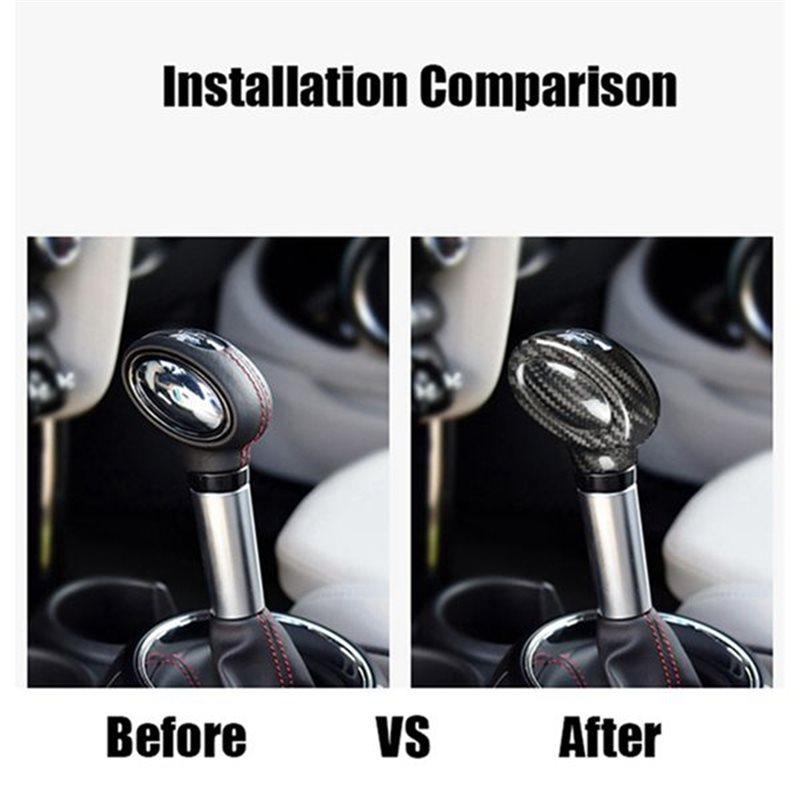 Reliable-For Mini Cooper F54 F55 F56 F57 F60 Countryman Carbon Fiber Gear Shift Knob Cover Car Interior Accessories Trim