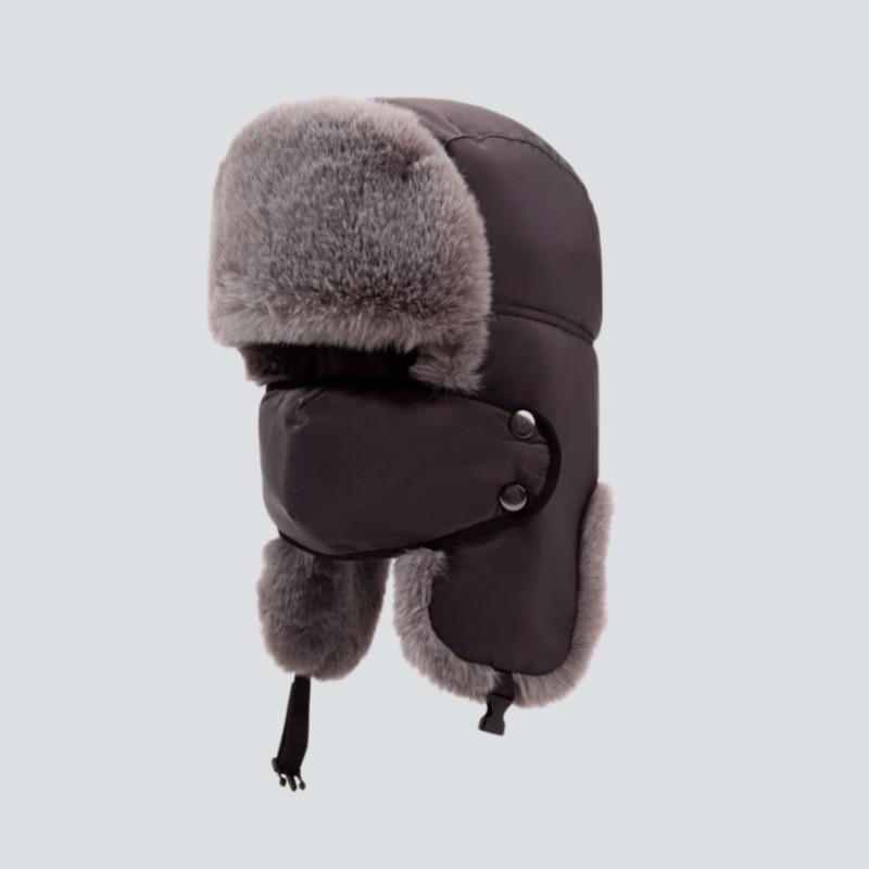 Men's windproof and warm cold hat, winter riding outdoor plush thickened ear protection cotton hat plush hat