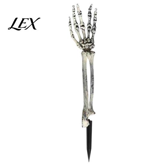 Halloween Skelett-Pfähle Realistischer Pfahl, Gruselige Totenkopf-Hand Gartendekoration für Schilder Außenbereich Garten Rasen Friedhof Dekoration Menschlicher Knochen
