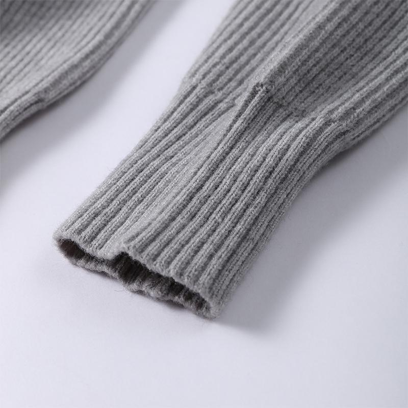 Strikket Ensfarget Dame Cardigan Løs Langermet Glidelås Dame Genser Casual Høst Vinter O-hals Rett Dame Overfrakk