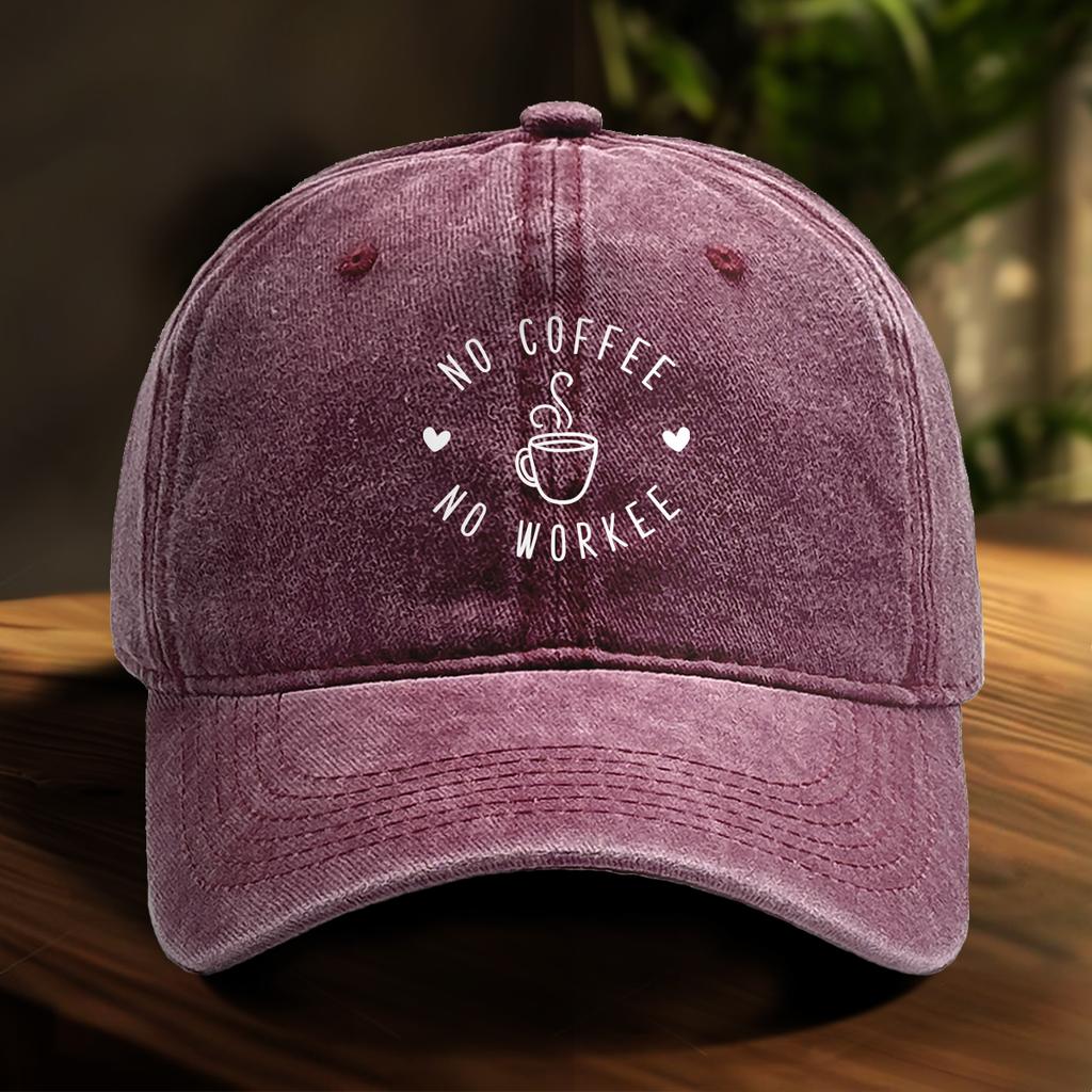 No Coffee No Worker Print Adjustable Baseball Hat Gorra Hombre Curved Brim Unisex Snapback Sun Hat Outdoor Accessory  Caps