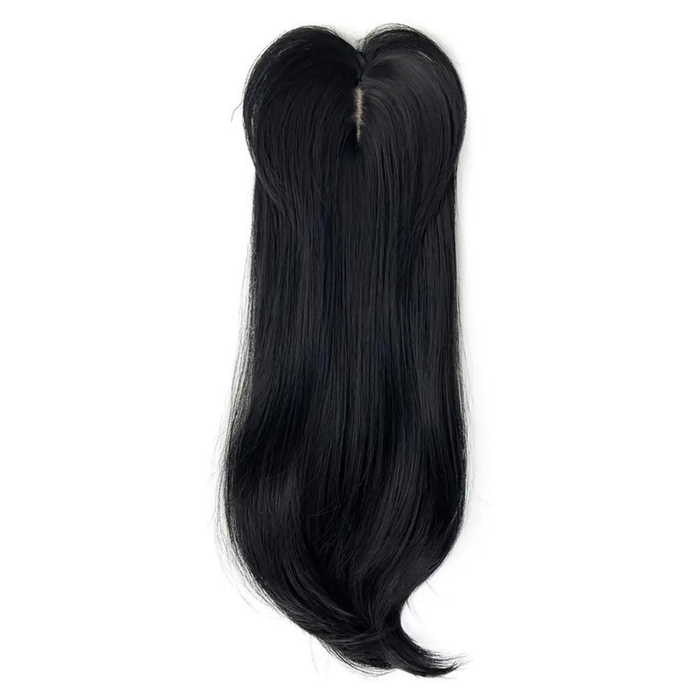 Topper Capelli Stratificati Ombré con Frangia Dritto Naturale Topper Parrucche per Capelli Sottili