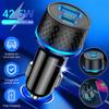 Qc3.0 Usb Car Charger Dual Channel Pd20w Ultra-fast Charging Adapter With Blue Soft Led Light For