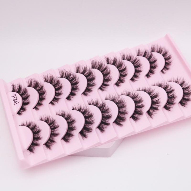 Private Label False Lashes 10 Pairs 3d Faux Eyelashes Natural Styles Makeup Mink Eyelash