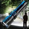 Multi-functional   Light LED Long-range  Zoom Flashlight, Plastic USB Rechargeable  Outdoor Camping, Fishing, Hunting, Climbing, Adventure Emergency