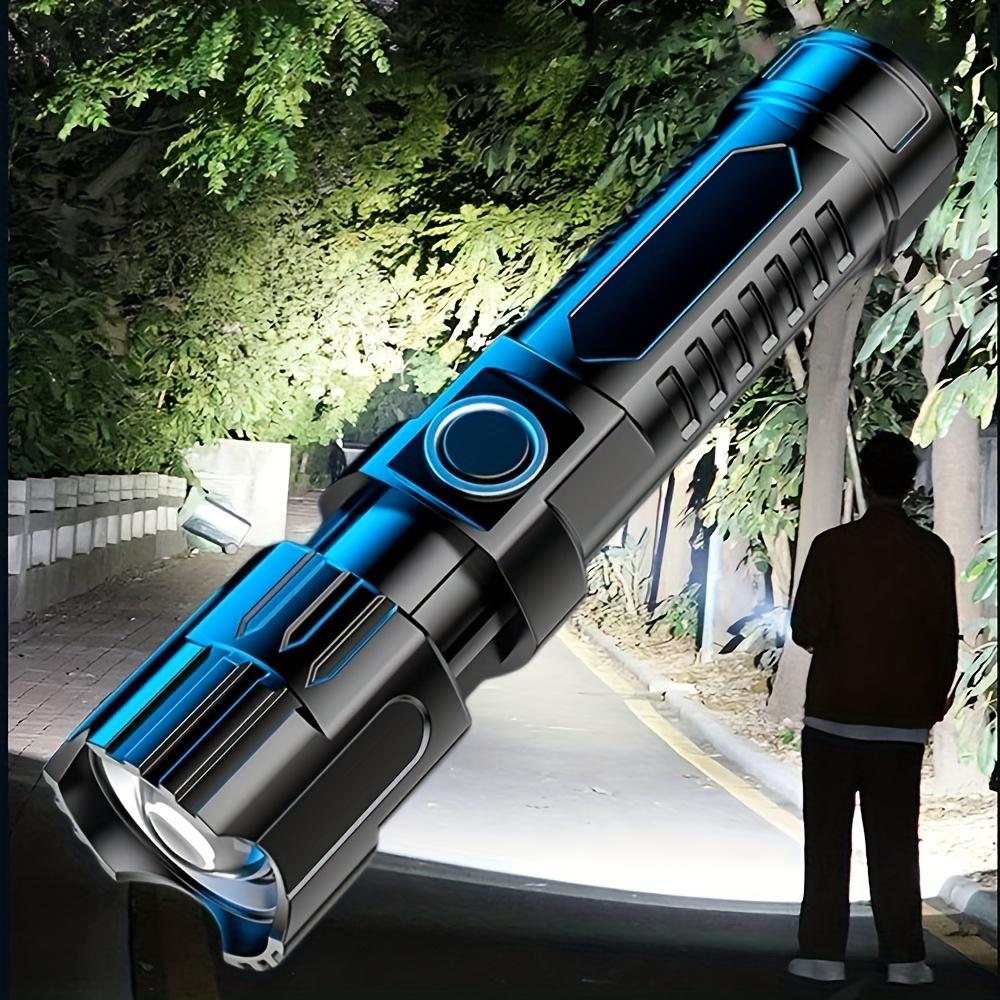 Multi-functional   Light LED Long-range  Zoom Flashlight, Plastic USB Rechargeable  Outdoor Camping, Fishing, Hunting, Climbing, Adventure Emergency