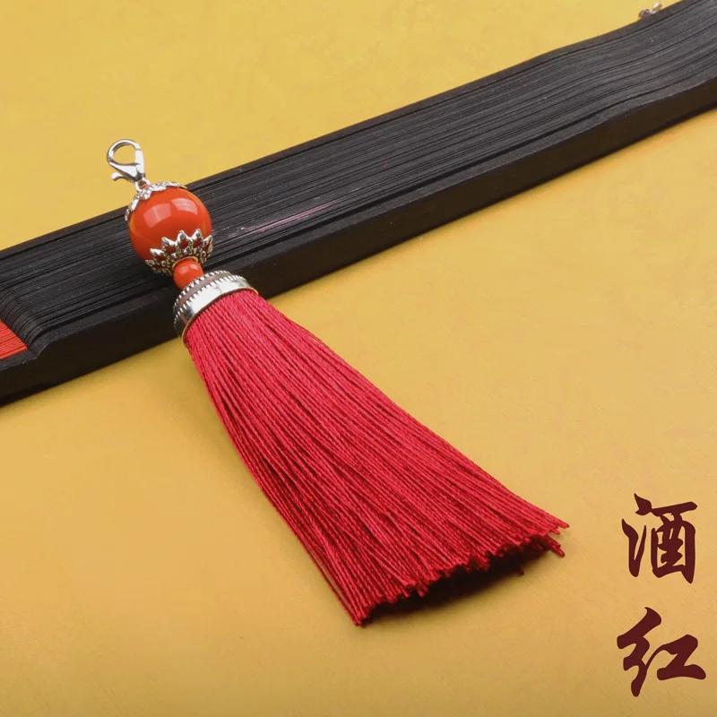 8cm Small Silk Tassel Earrings Pendant Charms Crafts Silver End Caps Tassels Brush for DIY Jewelry Making Accessories 5pc