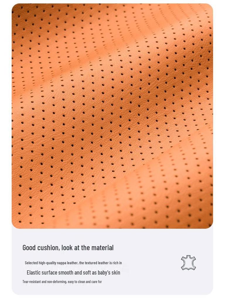 Breathable Nappa Leather Car Seat Cushion - Non-slip, Universal Fit for All Seasons