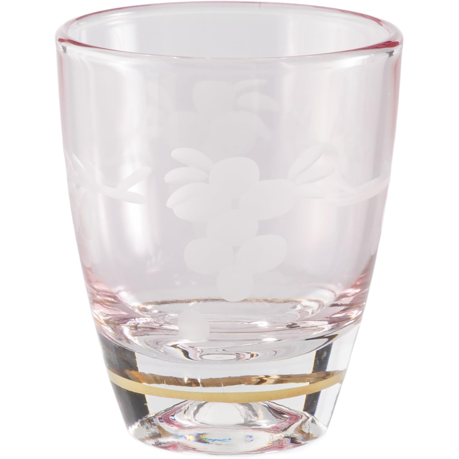 

Otsuka Glass Colorful Poem Shot Glass, Double, for Cold Sake, Approx. 50ml, Natsume-style Flower Kiriko, Pink, Made in Japan, G-1-15-1PK-1P