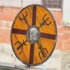 Wooden Viking Shield  King Finehair Battleworn Norse Round Shield for LARP, Cosplay, Wall Decor, Gift for Him