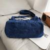 Large Capacity Denim Crossbody Bag Women's Letter Tote Bag Student Shoulder Bag