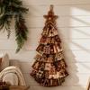 Kit Créatif DIY Cadeau de Fête Arbre de Noël Patchwork Surdimensionné, Ensemble d'Assemblage Tissu à Carreaux Rétro Loisir Créatif avec Ornements Suspendus Décoration de Maison Et Mur