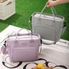 Portable Polyester Lunch Bag Waterproof Leakproof Insulated Cooler Bag Large Capacity Collapsible Lunch Pouch for School Work
