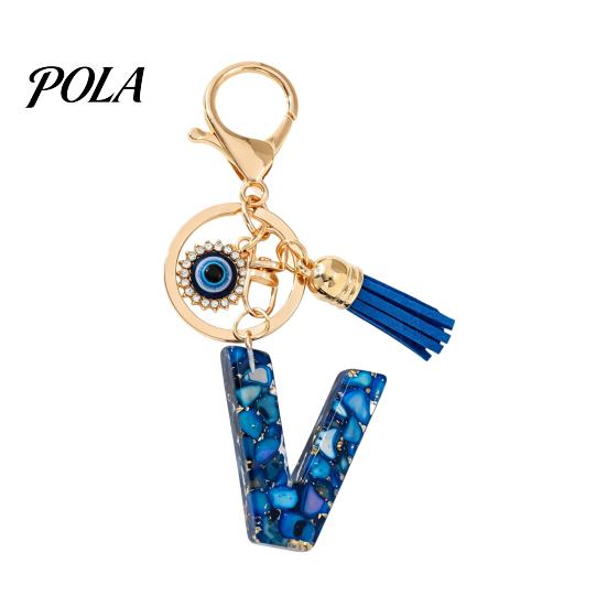Blue Series Keychain Pendant, Initial Letter Charm Key Chain with Eyes Tassel Design, A-Z Holder for Bags Backpacks Cars Accessories Sale Goods