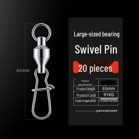 Large Size 304 Stainless Steel Bearing Ring Connector with Enhanced Pin for Fishing.