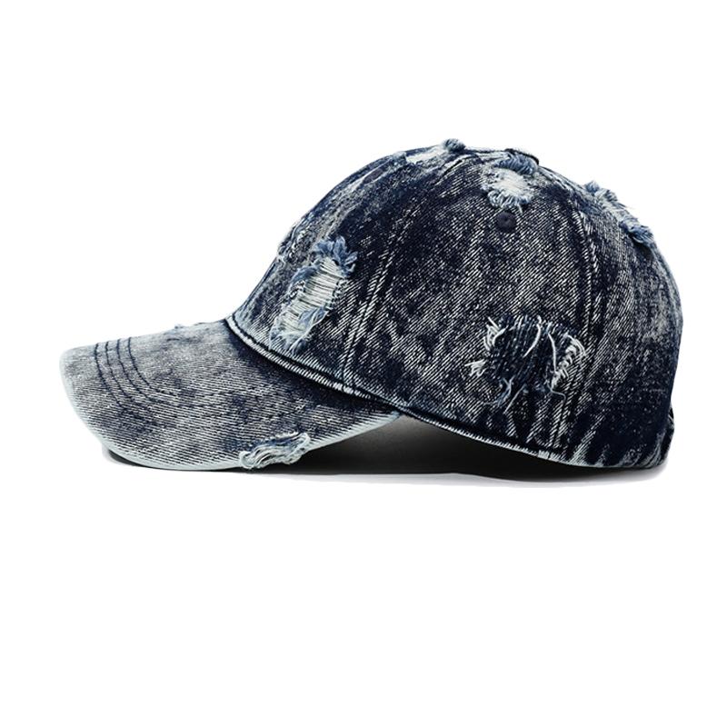Ripped Denim Baseball Cap Unisex Sun Hat Vintage Cap