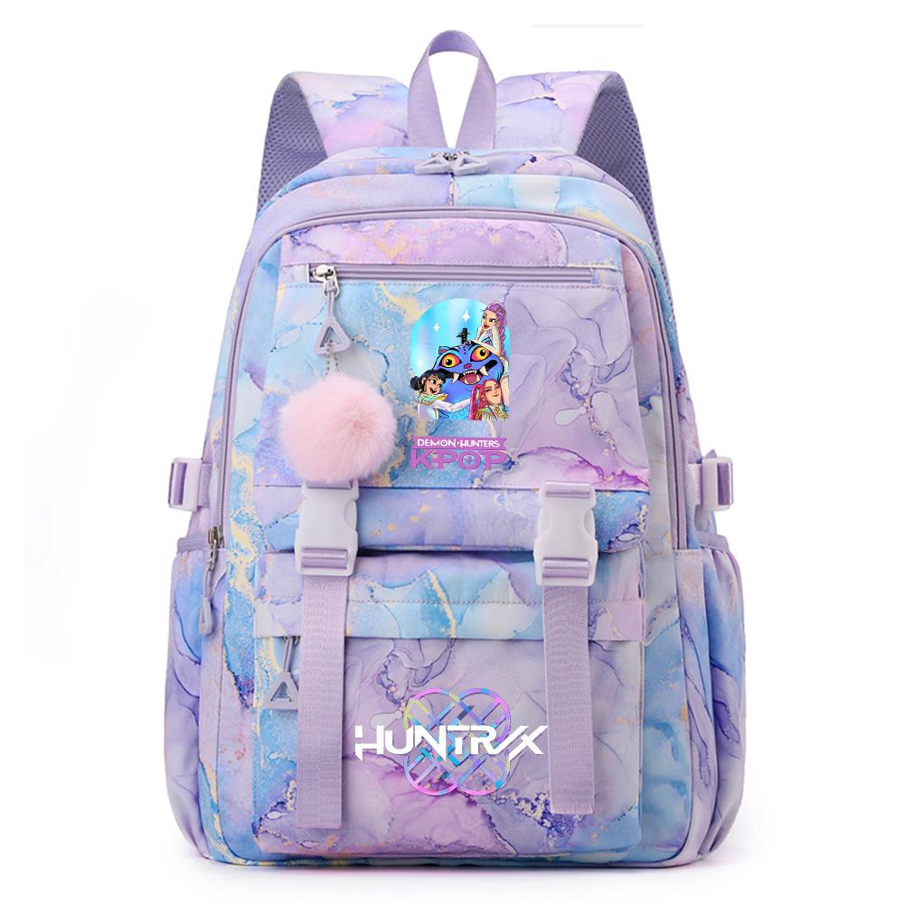 Cartoon Demon Hunters Printed Backpack Schoolbag for Teenager Student Girl Boy Bookbag Large Capacity Waterproof Travel Bag Mochila