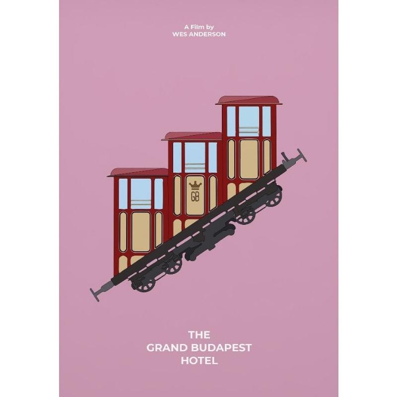Wes Anderson Klassisches Filmcover Poster The Grand Budapest Film Leinwandgemälde Druck Minimalistische Wand-Wohndekoration Weihnachtsgeschenke