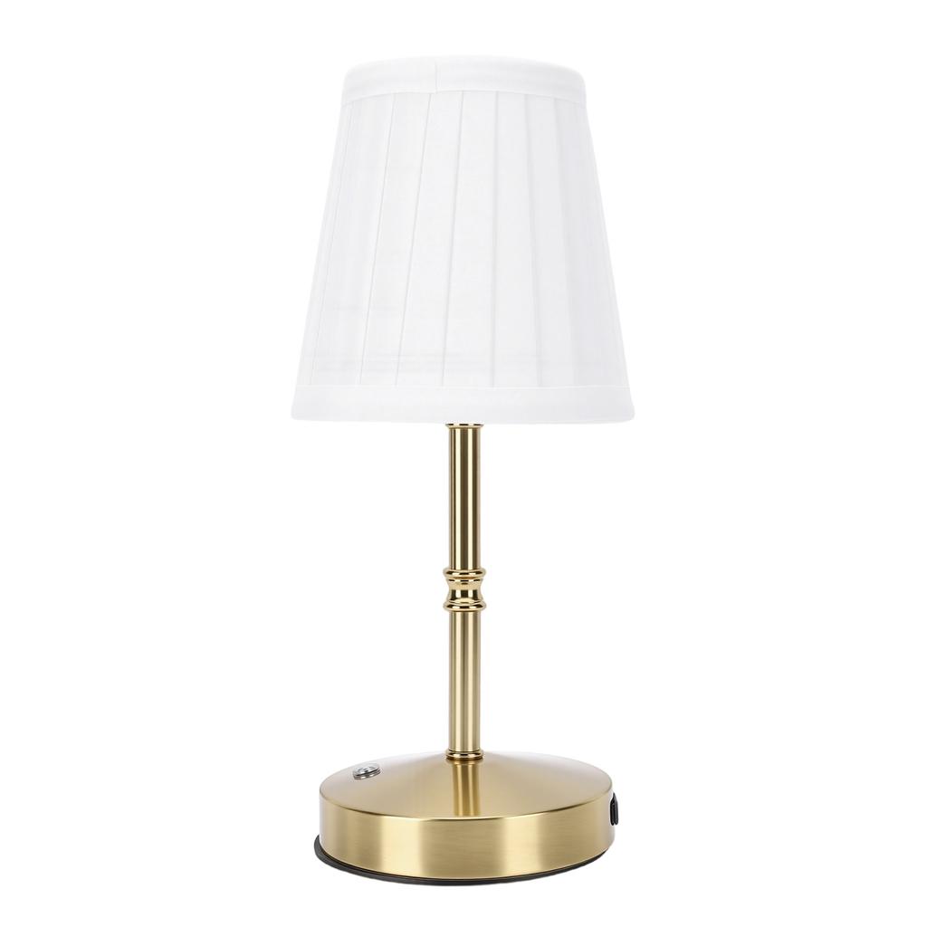 Cordless LED Table Lamp USB Touch Control Dimmable Fabric Shade Table Lamp for Bedroom