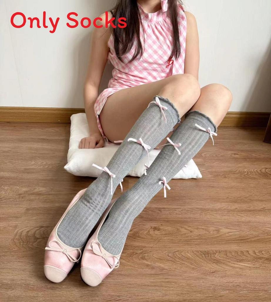Summer Girl Mesh Striped Bow Ankle Socks With Breathable Fabric For Casual Wear