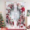 Flat Printing Christmas Drapes Snow Candy Bar Fabric Without Electricity Spring Party Holiday Decor Room Curtain Set Of 2 Made Polyester Washable