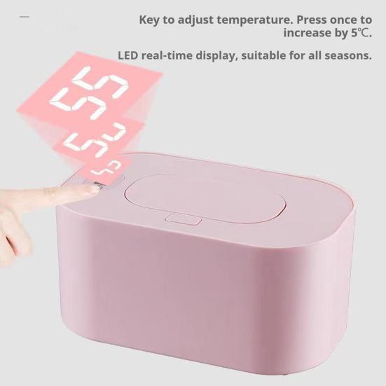 Baby Wipe Warmer Portable Wet Wipes Warmer with LED Display Adjustable Wipe Warmer Dispenser for Baby Wet Wipes Home Travel Car Use