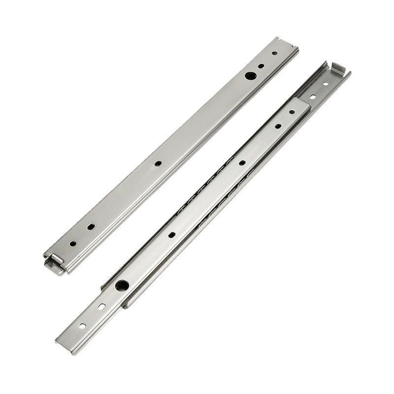 YENUO Three-Section Stainless Steel Slide Rail -27mm Width 304 High Temperature Resistant Three-Stage Pull-Out Linear Guide Rail
