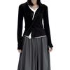 Women's 2024 Slim Fit Knit T-Shirt: Fake Two-Piece, Long-Sleeve for Spring & Autumn