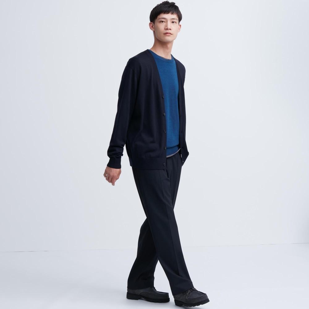 Uniqlo Japan Extra Feiner Merino V-Ausschnitt Cardigan Langarm