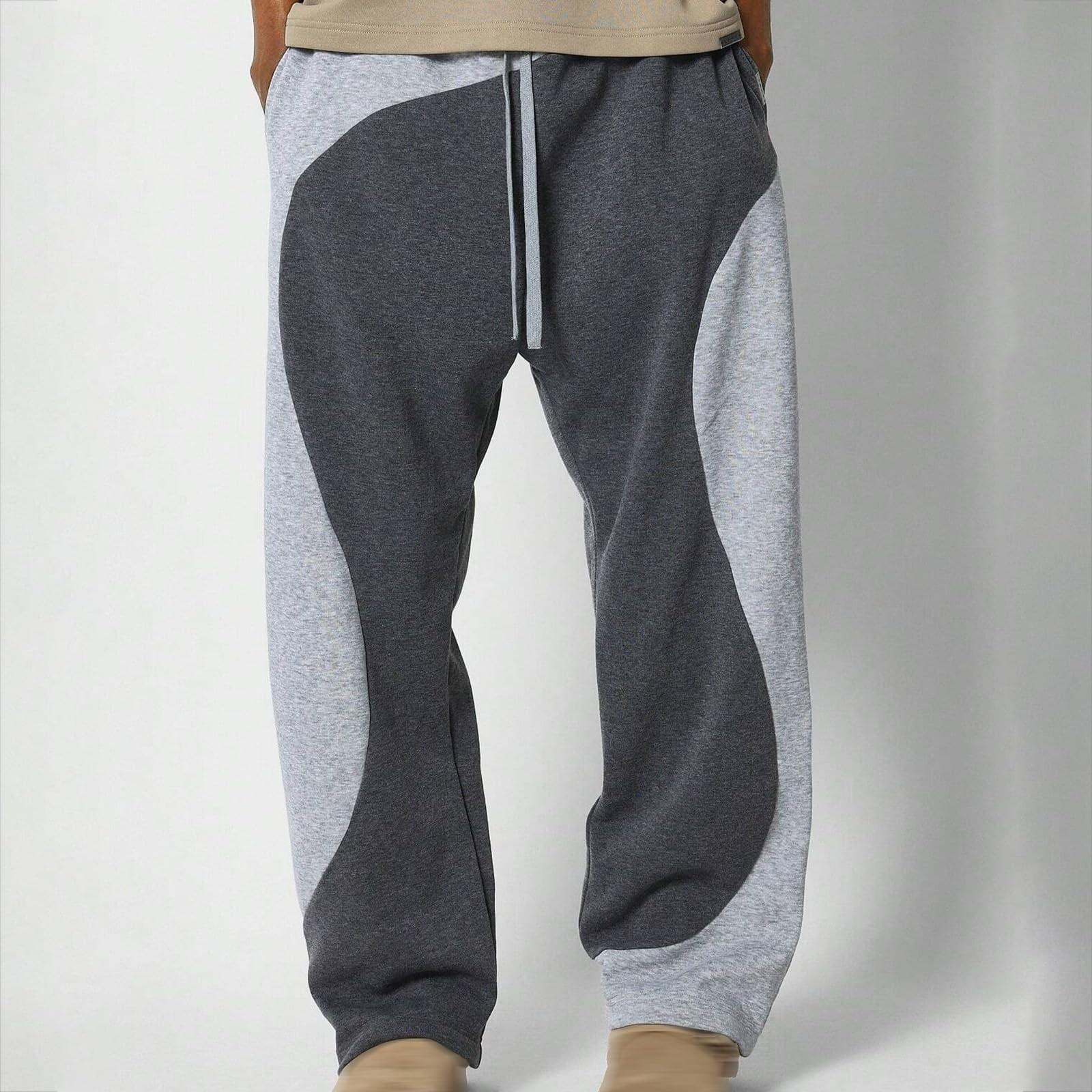 

Мужские спортивные брюки с петлями, Повседневные брюки с цветными блоками, Мужские свободные брюки XL